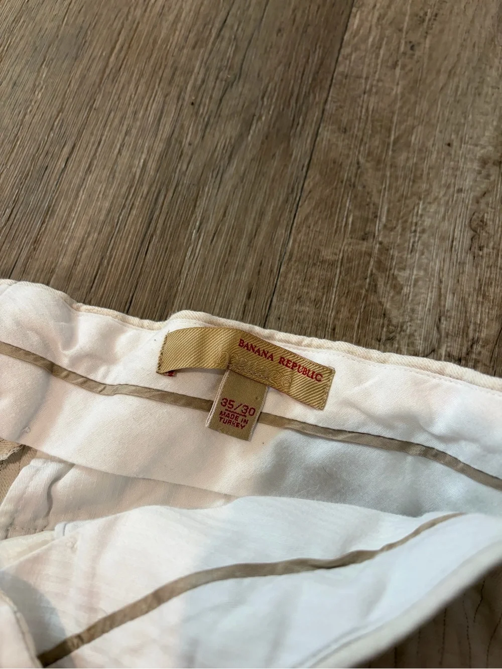 Banana Republic Cream Pinstripe Linen and Cotton Pants Lightweight Breathable